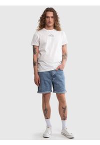Big-Star - Koszulka męska z linii Authentic z nadrukiem biała Techmunen 100. Kolor: biały. Materiał: jeans, bawełna. Wzór: nadruk