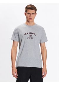 New Balance T-Shirt MT31907 Szary Regular Fit. Kolor: szary. Materiał: syntetyk, bawełna