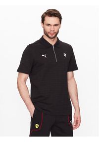 Puma Polo Ferrari Style Jacquard 538331 Czarny Slim Fit. Typ kołnierza: polo. Kolor: czarny. Materiał: bawełna #1