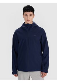 4f - 4F Kurtka przejściowa membrana 5000 męska - granatowa L. Okazja: na co dzień. Typ kołnierza: kaptur. Kolor: niebieski. Materiał: tkanina, materiał, dzianina, syntetyk. Wzór: gładki. Styl: casual, klasyczny, sportowy #1