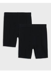 Sinsay - Prążkowane kolarki 2 pack - czarny. Kolor: czarny. Materiał: prążkowany