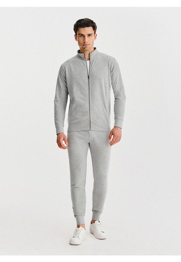 Pako Lorente - PAKO LORENTE - Szara bluza dresowa na suwak. Kolor: szary. Materiał: dresówka. Wzór: gładki