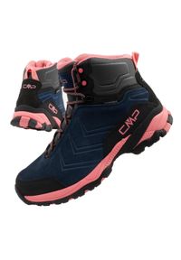 Buty za kostkę trekkingowe damskie CMP Melnick wodoodporne. Wysokość cholewki: za kostkę. Kolor: różowy, niebieski, wielokolorowy. Materiał: skóra. Szerokość cholewki: normalna. Styl: sportowy
