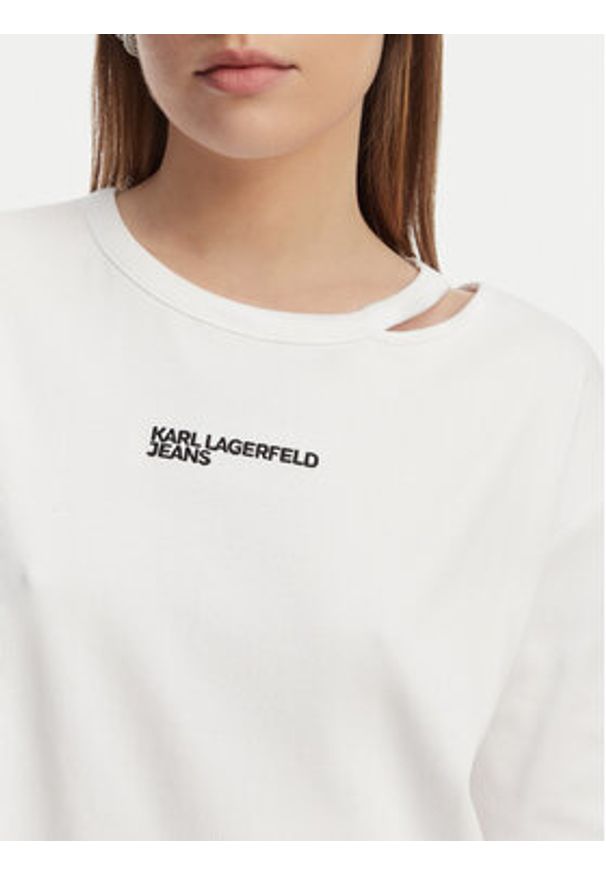 Karl Lagerfeld Jeans T-Shirt B2W17077 Biały Regular Fit. Kolor: biały. Materiał: bawełna