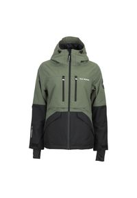 PEAK MOUNTAIN - Damska kurtka wodoodporna Peak Mountain Acesna. Kolor: zielony. Sezon: zima. Sport: narciarstwo #1
