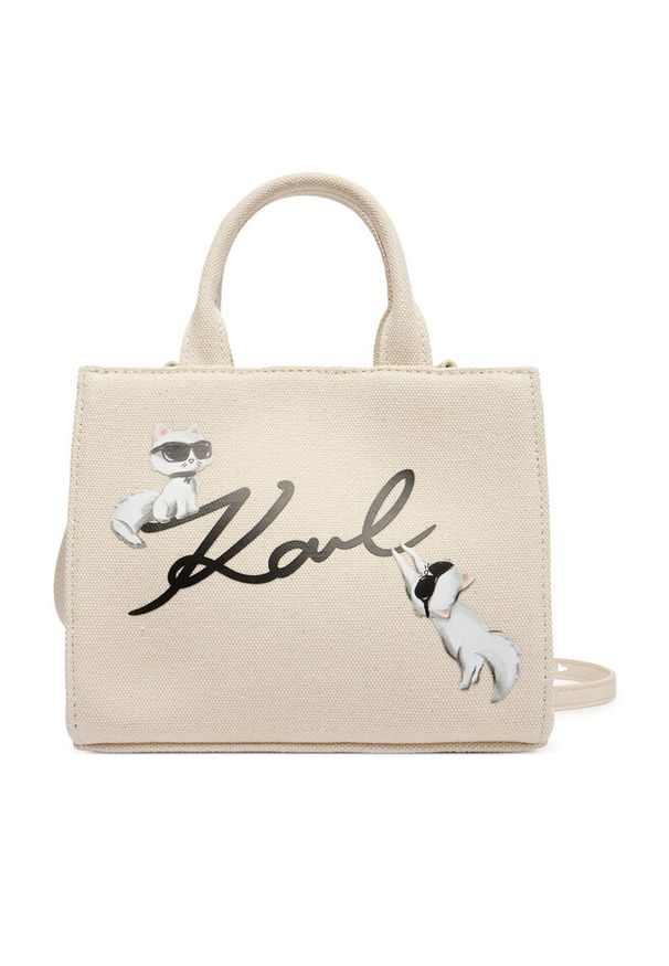 Karl Lagerfeld - Torebka KARL LAGERFELD. Kolor: beżowy