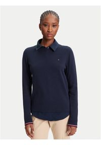 TOMMY HILFIGER - Tommy Hilfiger Sweter WW0WW44984 Granatowy Regular Fit. Kolor: niebieski. Materiał: bawełna