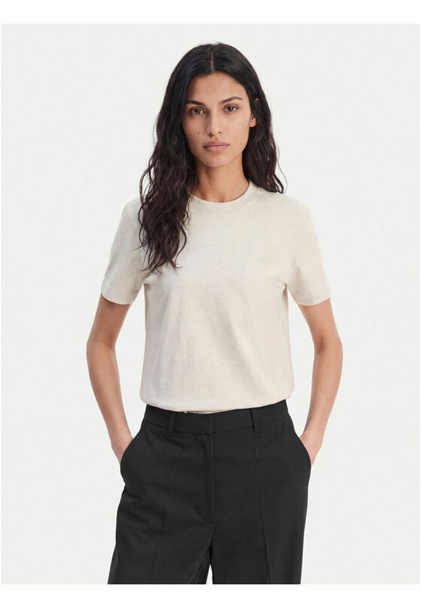 Calvin Klein T-Shirt LV044C905G Szary Regular Fit. Kolor: szary. Materiał: bawełna