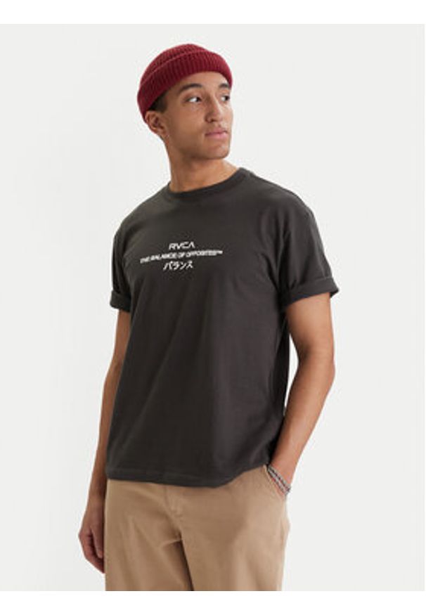 RVCA T-Shirt Signal EVYZT00300 Czarny Relaxed Fit. Kolor: czarny. Materiał: bawełna