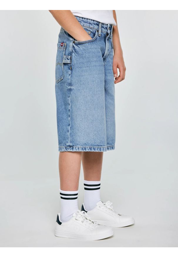 Big-Star - Szorty chłopięce jeansowe niebieskie Andys 190. Stan: podwyższony. Kolor: niebieski. Materiał: jeans. Styl: młodzieżowy, vintage