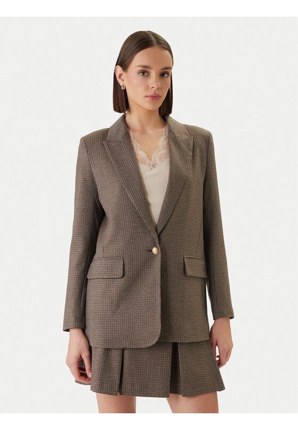 Morgan Marynarka 261-VEN.F Brązowy Regular Fit. Kolor: brązowy. Materiał: syntetyk