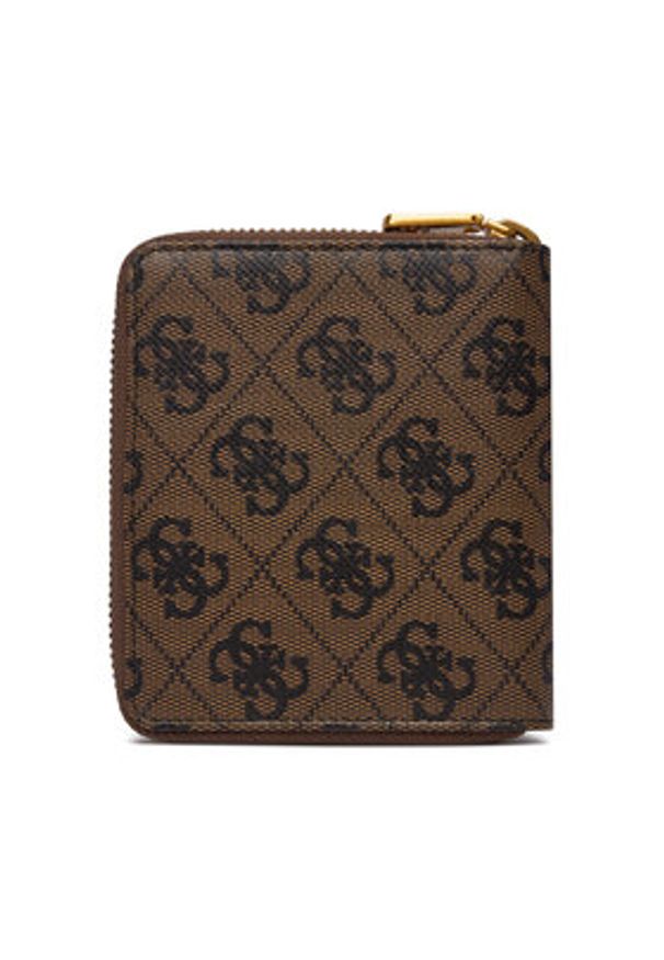 Guess Portfel SMMALO LEA02 Brązowy. Kolor: brązowy. Materiał: skóra