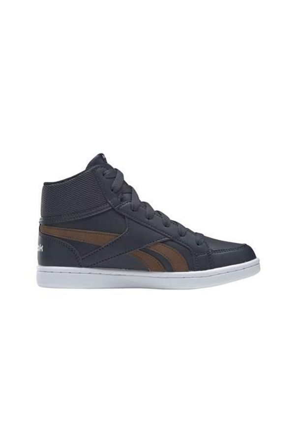 Buty do chodzenia dla dzieci Reebok Royal Prime Mid. Wysokość cholewki: za kostkę. Zapięcie: sznurówki. Kolor: szary. Materiał: materiał. Szerokość cholewki: normalna. Model: Reebok Royal. Sport: turystyka piesza