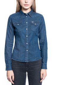 Lee - DAMSKA KOSZULA JEANSOWA LEE SLIM WESTERN SHIRT WASHED BLUE L45RFWLR. Materiał: jeans #3