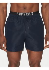 Calvin Klein Swimwear Szorty kąpielowe KM0KM01093 Granatowy Regular Fit. Kolor: niebieski. Materiał: syntetyk