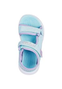 skechers - Sandały Skechers Sola Glow Sandal, Dzieci. Kolor: niebieski. Materiał: syntetyk, materiał