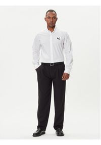 Karl Lagerfeld - KARL LAGERFELD Koszula 605911 554671 Biały Slim Fit. Typ kołnierza: dekolt w karo. Kolor: biały. Materiał: bawełna #5