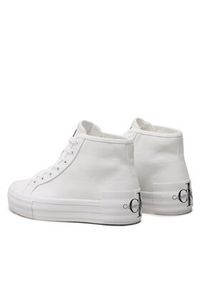 Calvin Klein Jeans Sneakersy Vulc Flatform Bold Essential YW0YW01031 Biały. Kolor: biały. Materiał: materiał #4