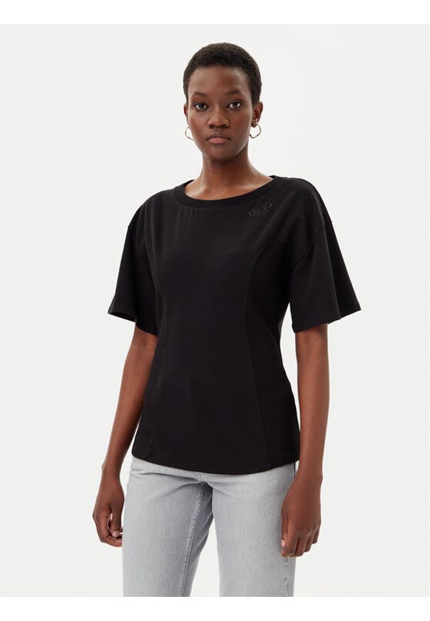 Liu Jo T-Shirt TA5108 JS003 Czarny Regular Fit. Kolor: czarny. Materiał: bawełna
