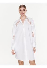 MSGM Sukienka koszulowa 3441MDA183 237125 Biały Regular Fit. Kolor: biały. Materiał: bawełna. Typ sukienki: koszulowe