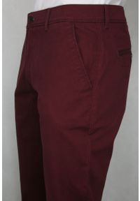 Pioneer - Eleganckie, Męskie Spodnie PIONEER, typu Chinos, Bawełniane, Bordowe. Kolor: czerwony. Materiał: elastan, bawełna. Styl: elegancki