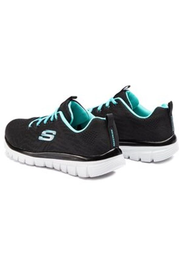 skechers - Skechers Sneakersy Get Connected 12615/BKTQ Czarny. Kolor: czarny. Materiał: materiał, mesh