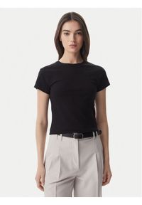 TOMMY HILFIGER - Tommy Hilfiger T-Shirt WW0WW48702 Czarny Slim Fit. Kolor: czarny. Materiał: bawełna #1