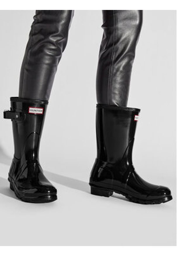 Hunter Kalosze Original Gloss Short WFS1000RGL Czarny. Kolor: czarny. Materiał: kauczuk