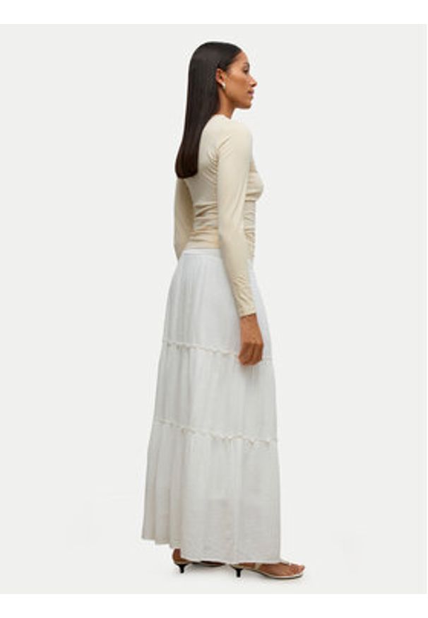 Vero Moda Spódnica maxi Keeley 10316487 Biały Regular Fit. Kolor: biały. Materiał: bawełna