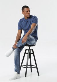 Born2be - Granatowa Koszulka Pixyphe. Okazja: na co dzień. Kolor: niebieski. Styl: klasyczny, casual, elegancki