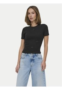 only - ONLY T-Shirt Femke 15369336 Czarny Slim Fit. Kolor: czarny. Materiał: bawełna #1
