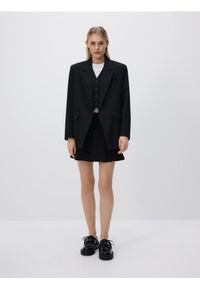 Reserved - Marynarka z wiskozą - czarny. Kolor: czarny. Materiał: wiskoza