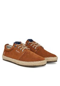 Pepe Jeans Espadryle Tourist West PMS10336 Brązowy. Kolor: brązowy. Materiał: zamsz, skóra