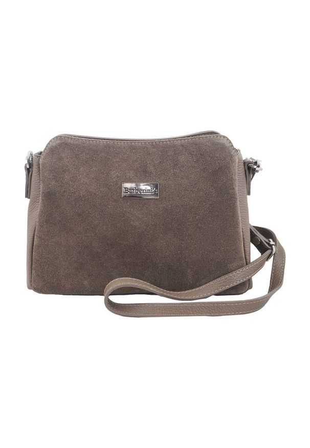 Barberini's - Listonoszka skórzana BARBERINI'S c. beżowa 931-9. Kolor: beżowy. Wzór: aplikacja. Materiał: skórzane. Styl: casual