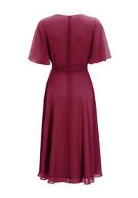 Swing Sukienka koktajlowa 5AI10200 Bordowy Regular Fit. Kolor: czerwony. Materiał: syntetyk. Styl: wizytowy #3