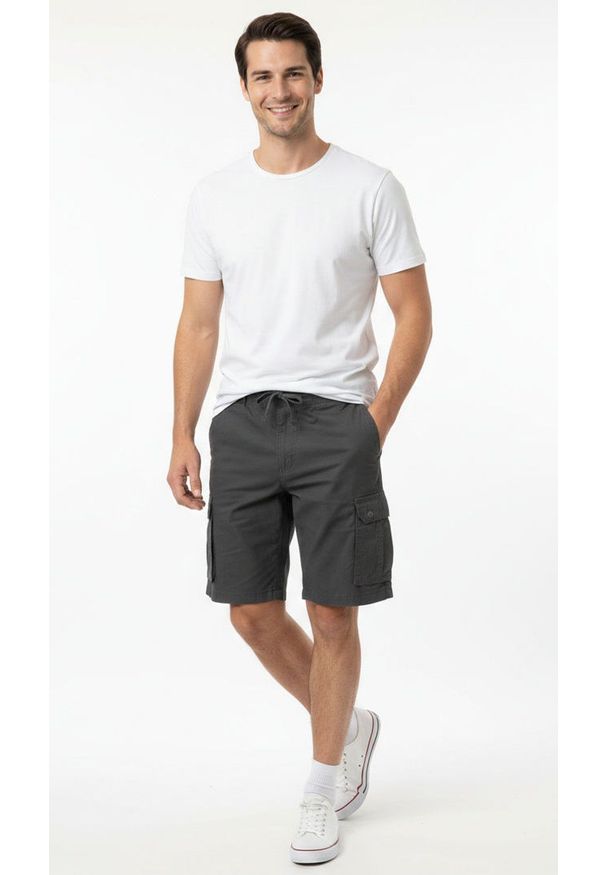 Brave Soul - Spodnie Męskie, Szare Szorty, Krótkie, Bojówki, Bawełniane, Casualowe -BRAVE SOUL. Okazja: na co dzień. Kolor: szary. Materiał: bawełna. Długość: krótkie. Styl: casual