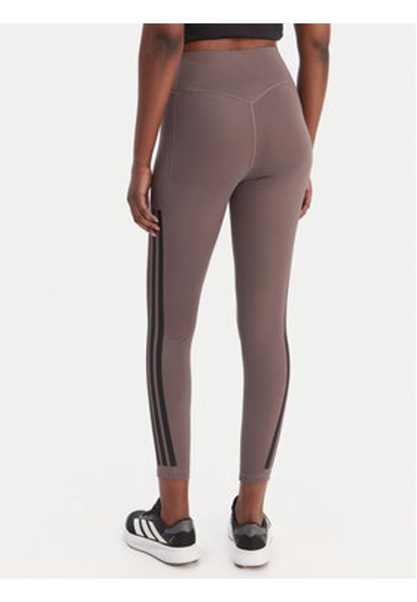 Adidas - adidas Legginsy Optime Workout 3-Stripes KE7530 Szary Slim Fit. Kolor: szary. Materiał: syntetyk