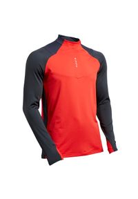 KIPSTA - Bluza piłkarska dla dorosłych Kipsta T500 na półsuwak. Kolor: szary, wielokolorowy, czerwony. Materiał: materiał. Sport: piłka nożna #1
