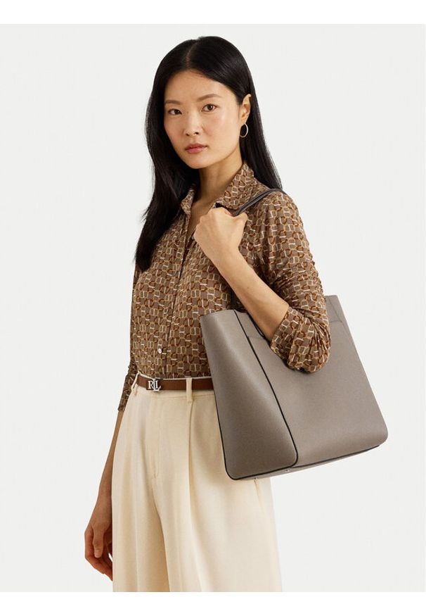 Lauren Ralph Lauren - LAUREN RALPH LAUREN Torebka Large Cameryn 431960183009 Brązowy. Kolor: brązowy. Materiał: skórzane