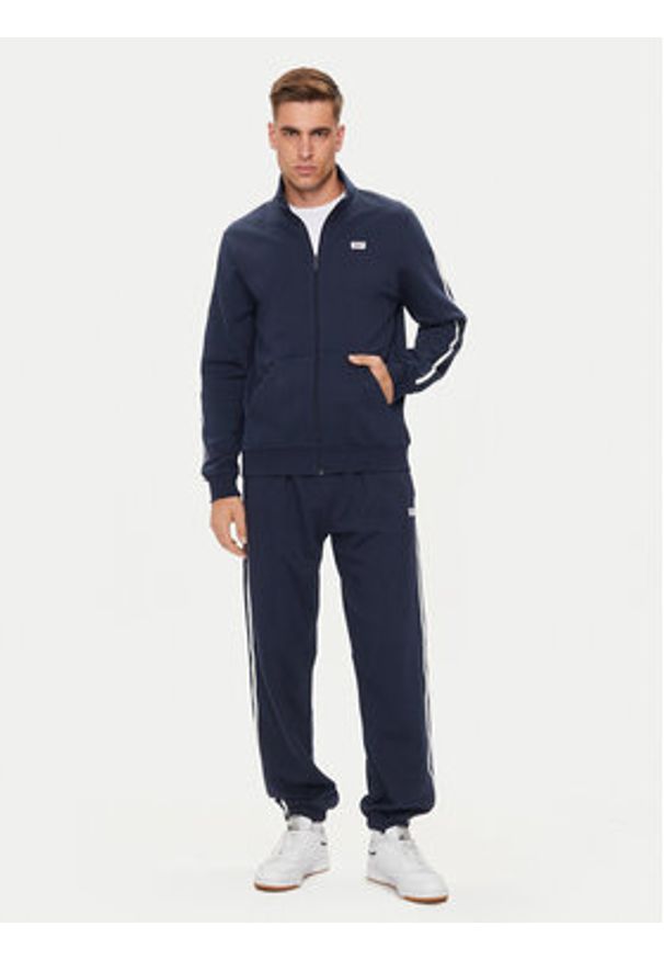 Reebok Bluza Classic Court Sport Tape 100202687 Granatowy Regular Fit. Kolor: niebieski. Materiał: bawełna, syntetyk. Styl: sportowy