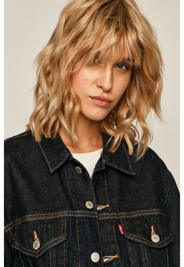 Levi's® - Levi's - Kurtka jeansowa. Okazja: na spotkanie biznesowe. Kolor: niebieski. Materiał: jeans. Styl: biznesowy