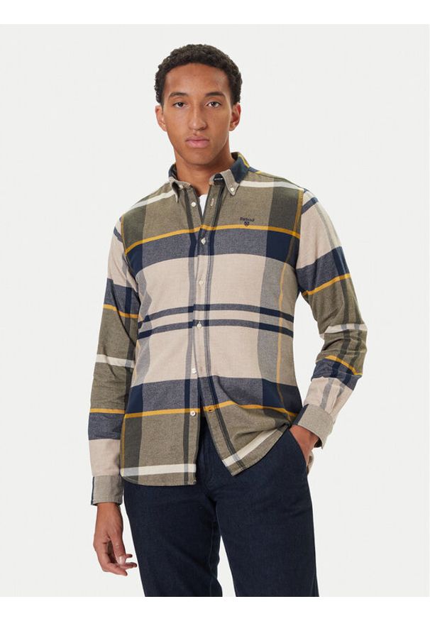 Barbour Koszula Iceloch MSH4994TN16 Zielony Tailored Fit. Kolor: zielony. Materiał: bawełna