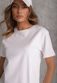 Renee - Biały Casualowy T-shirt z Bawełny Nealiara. Okazja: na co dzień. Kolor: biały. Materiał: bawełna. Wzór: aplikacja. Styl: casual #7