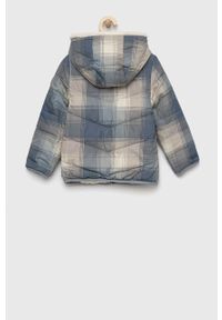 Abercrombie & Fitch kurtka dwustronna dziecięca kolor niebieski. Okazja: na co dzień. Typ kołnierza: kaptur. Kolor: niebieski. Materiał: poliester. Styl: casual #2