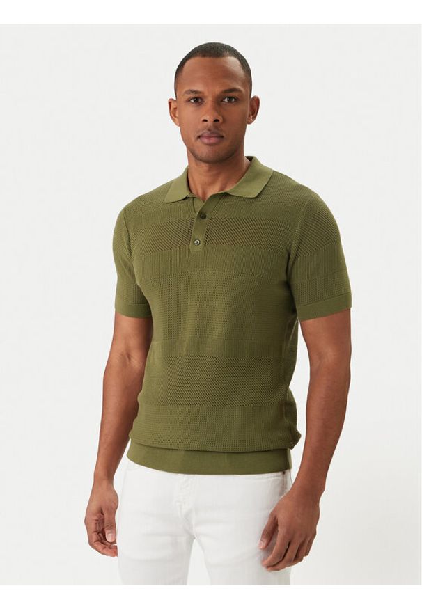 Karl Lagerfeld - KARL LAGERFELD Polo 655009 562301 Zielony Regular Fit. Typ kołnierza: polo. Kolor: zielony. Materiał: bawełna