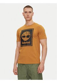 Timberland T-Shirt TB0A5WQQ Beżowy Regular Fit. Kolor: beżowy. Materiał: bawełna
