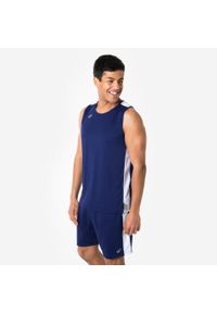 KIPSTA - Spodenki do koszykówki unisex Short 100. Kolor: biały, niebieski, wielokolorowy. Materiał: poliester, materiał. Sport: koszykówka