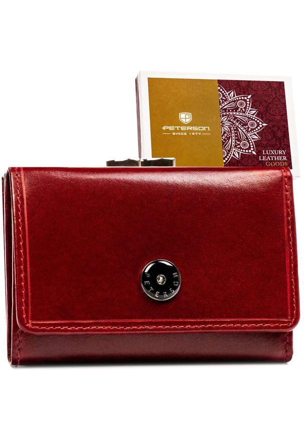 Portfel damski Peterson PTN 1680400-TVT czerwony. Kolor: czerwony. Materiał: skóra