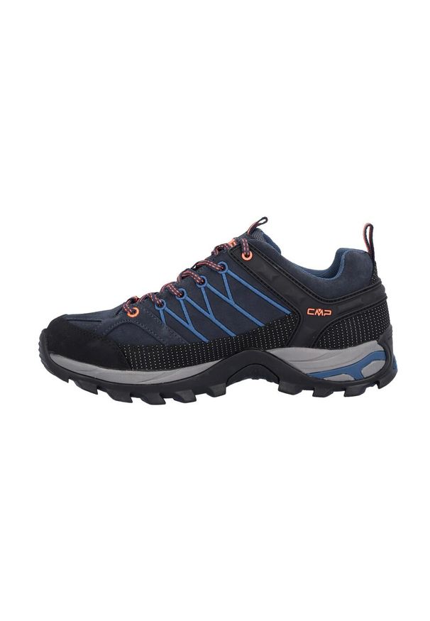 Buty trekkingowe męskie CMP Rigel Low. Zapięcie: sznurówki. Kolor: żółty, pomarańczowy, wielokolorowy, niebieski. Materiał: guma, materiał, skóra, syntetyk. Szerokość cholewki: normalna