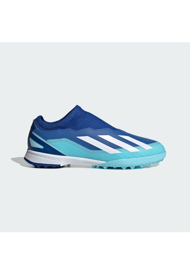 Adidas - Buty X Crazyfast.3 Laceless TF. Kolor: niebieski, biały, wielokolorowy, czerwony. Materiał: materiał